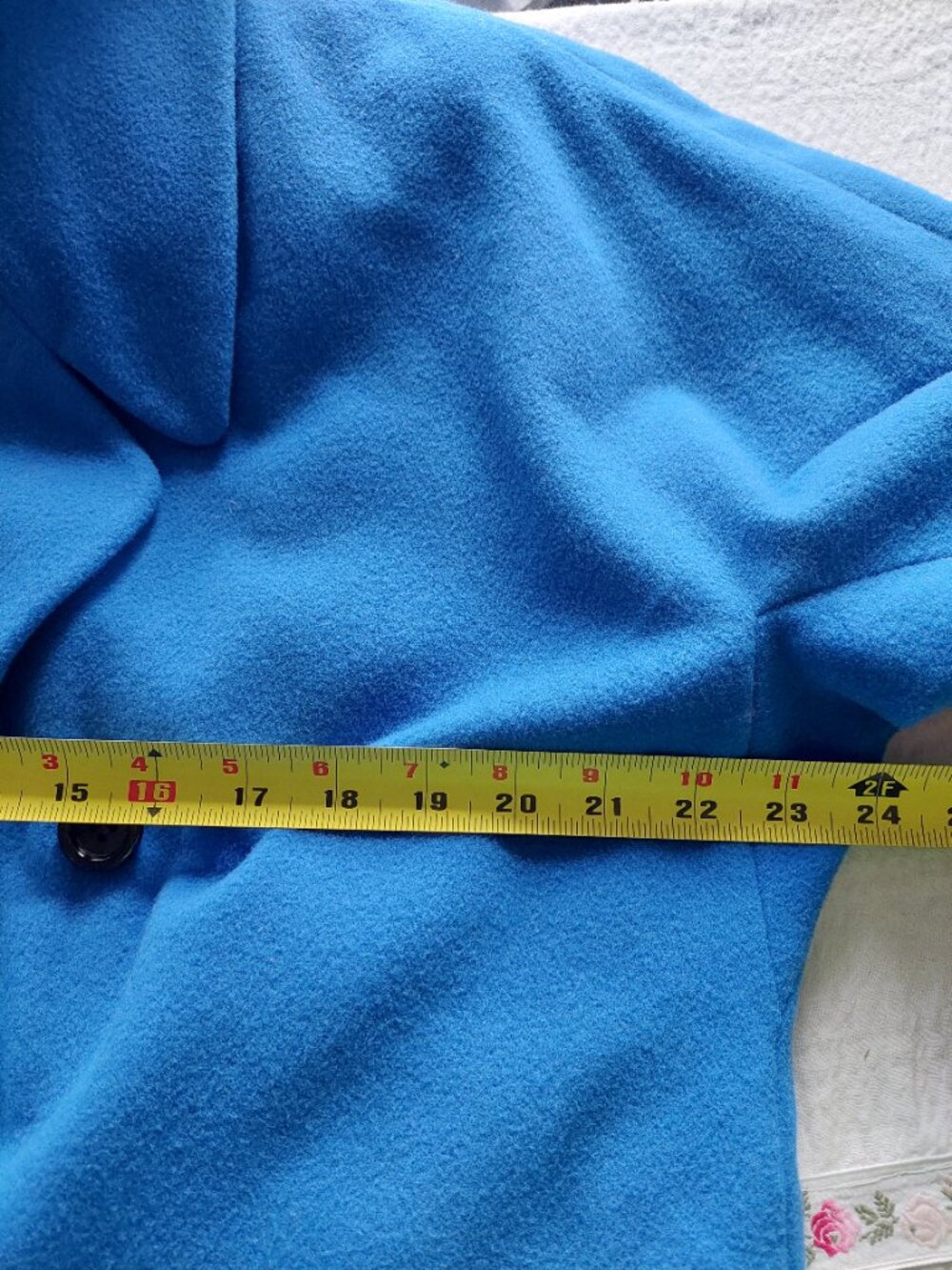 Vintage Carlisle Wool Cashmere Double Breasted Light Coat Light Blue Size 10 - Picture 8 of 8